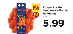 Food 4 Less Kroger Adorbs Seedless California Mandarins offer