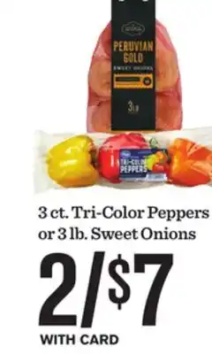 Mariano's 3 ct. Tri-Color Peppers or 3 lb. Sweet Onions offer