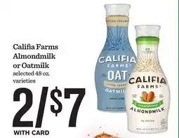 Mariano's Califia Farms Almondmilk or Oatmilk offer