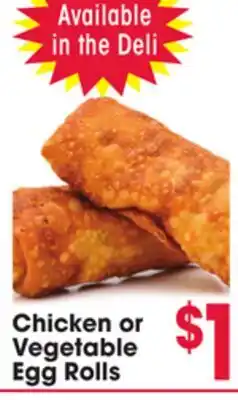Jewel-Osco Chicken or Vegetable Egg Rolls offer