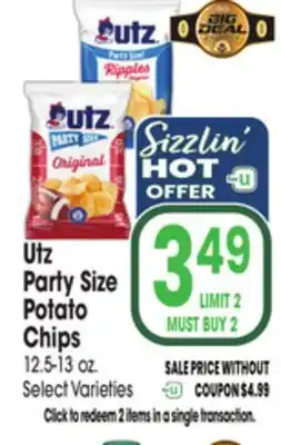 Jewel-Osco Utz Party Size Potato Chips offer