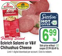 Jewel-Osco Eckrich Salami or V&V Chihuahua Cheese offer