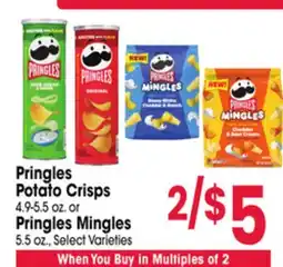Jewel-Osco Pringles Potato Crisps 4.9-5.5 oz. or Pringles Mingles 5.5 oz offer
