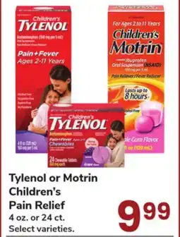 Jewel-Osco Tylenol or Motrin Children's Pain Relief offer