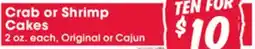 Jewel-Osco Crab or Shrimp Cakes offer