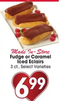 Jewel-Osco Fudge or Caramel Iced Eclairs offer