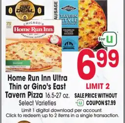 Jewel-Osco Home Run Inn Ultra Thin or Gino's East Tavern Pizza offer