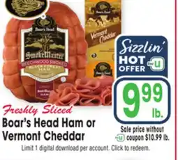 Jewel-Osco Boar's Head Ham or Vermont Cheddar offer