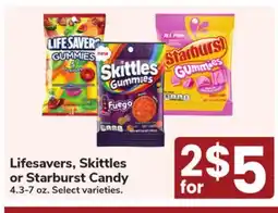 Jewel-Osco Lifesavers, Skittles or Starburst Candy offer