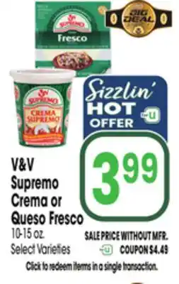 Jewel-Osco V&V Supremo Crema or Queso Fresco offer