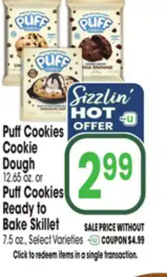 Jewel-Osco Puff Cookies Cookie Dough 12.65 oz. or Puff Cookies Ready to Bake Skillet 7.5 oz offer