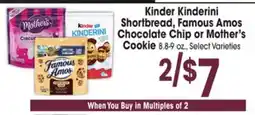 Jewel-Osco Kinder Kinderini Shortbread, Famous Amos Chocolate Chip or Mother's Cookie offer