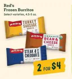 Sprouts Farmers Market Red's Frozen Burritos offer