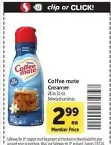 Safeway Coffee mate Creamer offer
