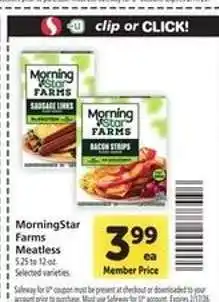 Safeway MorningStar Farms Meatless offer