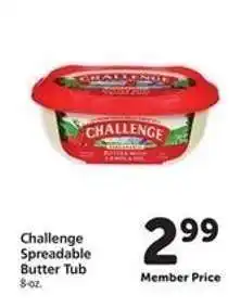 Safeway Challenge Spreadable Butter Tub offer