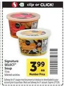 Safeway Signature Select Soup offer