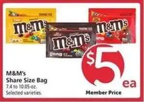 Safeway M&M's Share Size Bag offer