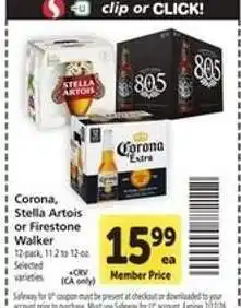 Safeway Corona, Stella Artois or Firestone Walker offer