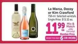 Safeway La Marca, Decoy or Kim Crawford offer