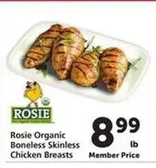 Safeway Rosie Organic Boneless Skinless Chicken Breasts offer