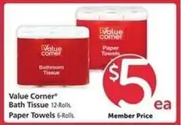 Safeway Value Corner Bath Tissue / Paper Towels offer