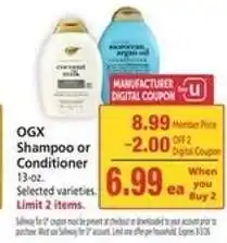 Safeway OGX SHAMPOO OR CONDITIONER offer