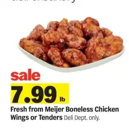 Meijer Fresh from Meijer Boneless Chicken Wings or Tenders offer
