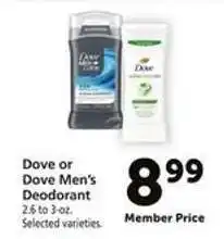 Safeway Dove or Dove Men's Deodorant offer