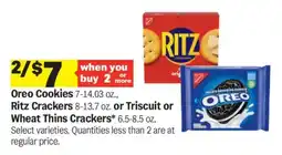 Meijer Oreo Cookies, Ritz Crackers, Triscuit or Wheat Thins Crackers offer