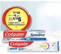 Meijer Colgate Total or Sensitive Toothpastes offer