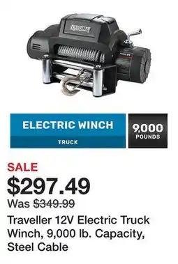 Tractor Supply Company Traveller 12V Electric Truck Winch, 9,000 lb. Capacity, Steel Cable offer