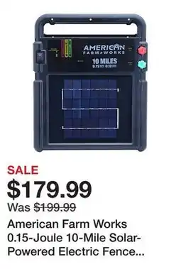 Tractor Supply Company American Farm Works 0.15-Joule 10-Mile Solar-Powered Electric Fence Energizer offer