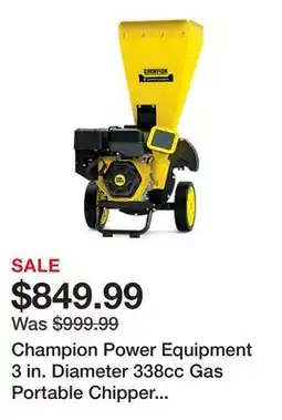 Tractor Supply Company Champion Power Equipment 3 in. Diameter 338cc Gas Portable Chipper Shredder with Collection Bag offer