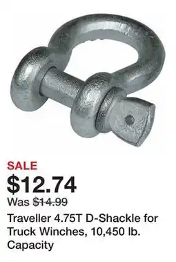 Tractor Supply Company Traveller 4.75T D-Shackle for Truck Winches, 10,450 lb. Capacity offer