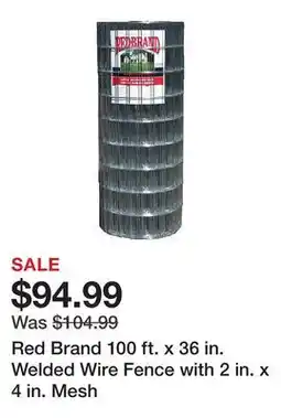Tractor Supply Company Red Brand 100 ft. x 36 in. Welded Wire Fence with 2 in. x 4 in. Mesh offer