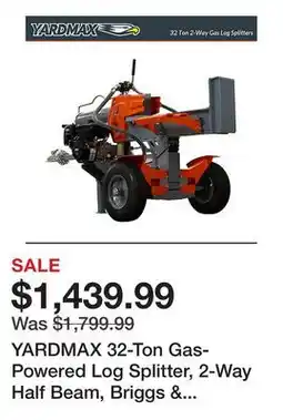 Tractor Supply Company YARDMAX 32-Ton Gas-Powered Log Splitter, 2-Way Half Beam, Briggs & Stratton Engine offer