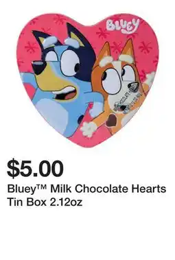 Five Below Bluey Milk Chocolate Hearts Tin Box 2.12oz offer