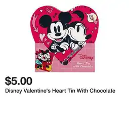 Five Below Disney Valentine's Heart Tin With Chocolate offer