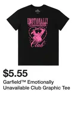 Five Below Garfield Emotionally Unavailable Club Graphic Tee offer