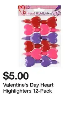 Five Below Valentine's Day Heart Highlighters 12-Pack offer