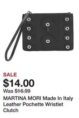 Marshalls MARTINA MORI Made In Italy Leather Pochette Wristlet Clutch offer