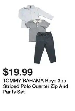 Marshalls TOMMY BAHAMA Boys 3pc Striped Polo Quarter Zip And Pants Set offer