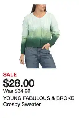 Marshalls YOUNG FABULOUS & BROKE Crosby Sweater offer