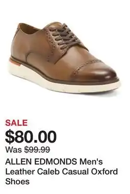 Marshalls ALLEN EDMONDS Men's Leather Caleb Casual Oxford Shoes offer