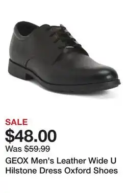 Marshalls GEOX Men's Leather Wide U Hilstone Dress Oxford Shoes offer