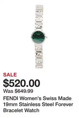 Marshalls FENDI Women's Swiss Made 19mm Stainless Steel Forever Bracelet Watch offer