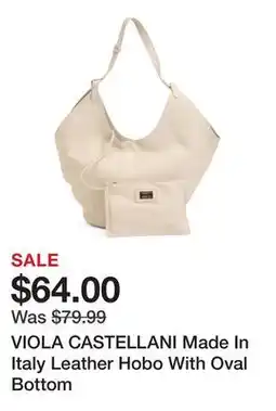 Marshalls VIOLA CASTELLANI Made In Italy Leather Hobo With Oval Bottom offer