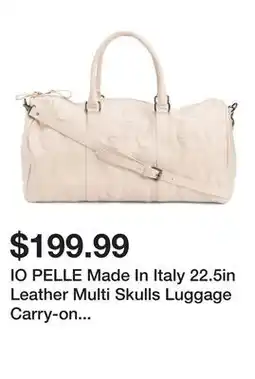 Marshalls IO PELLE Made In Italy 22.5in Leather Multi Skulls Luggage Carry-on Bag offer