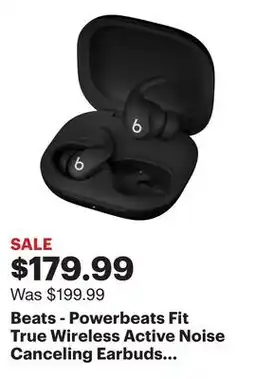 Best Buy Beats - Powerbeats Fit True Wireless Active Noise Canceling Earbuds - Jet Black offer